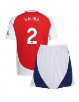 Arsenal William Saliba #2 Hjemmedraktsett Barn 2024-25 Korte ermer (+ bukser)